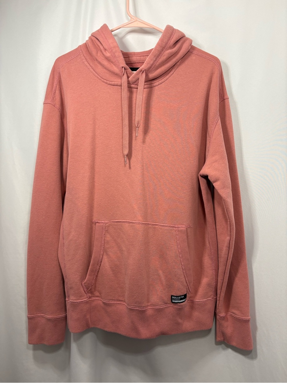 Hollister Basic Salmon Pink Pullover Hoodie Mens Size Medium